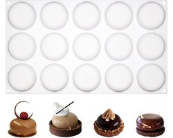 Siliconen bakvorm 15 holtes - ronde stenen - 3D mandala vorm - perfect voor desserts - ShopVlot