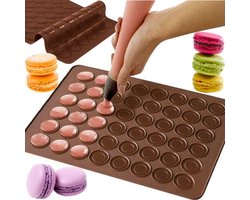 Siliconen bakvorm / Bakmat voor Macarons - Siliconen bakmat voor het maken van macarons - 48 stuks per mat - Bruin