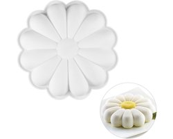 Siliconen Bakvorm - BPA-vrij - Bloemvorm - met 1 holte - Herbruikbaar - 22x22x5cm - Bakaccessoire - voor zonnebloemtaartjes, ijs, chocolade, zeep en 3D-muffins - 1 wit