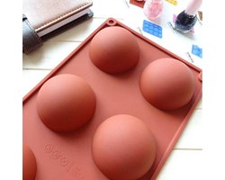 Siliconen Bakvorm - Halve Bollen - Chocolade - Muffins - Taartjes - Fondant - Marsepein - BPA vrij - 6 stuks
