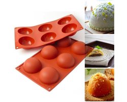Siliconen Bakvorm Halve Bollen - Halfrond Rond - 6 Stuks - Bakvormen