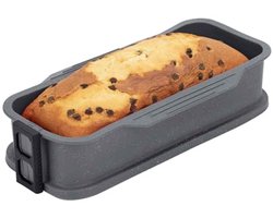 Siliconen Bakvorm met Afneembare Glazen Bodem - Anti-aanbak, Flexibel voor Oven, Vriezer en Vaatwasser - 26,5 x 13,2 x 6,2 cm