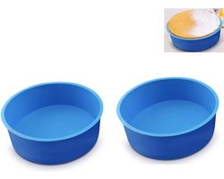 Siliconen bakvormenset - 2 ronde flexibele cakevormen 15 cm - voor laagjestaarten, brood, enz.