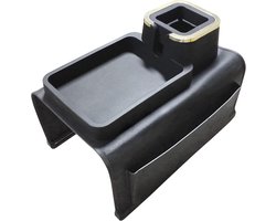 Siliconen bank, armleuning, dienblad, antislip, bank, drinkcaddy, bank, vierkant dienblad, bank, armleuningen, organizer met dienblad, flexibele bank, plank voor kantoor en woning (zwart)