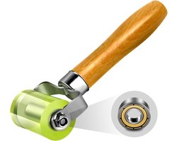 Siliconen Behangroller - Aandrukrol - Aandrukroller - Rubberen Naadroller - Met Houten Handvat - Slijtvast, Soepel Rollend en Hittebestendig - Voor Behang, Pvc, Vloer en Kunststof - Voor Het Aanbrengen Van Geluidsisolatie in Auto's