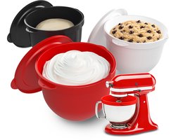 Siliconen Beslagkommen voor KitchenAid 4.5–5 Quart Tilt-Head Stand Mixers Artisan & Classic Series van MMOBIEL – Extra Stevige Siliconen Mengkommen 3 Stuks – Temperatuurbestendig, Vaatwasserbestendig