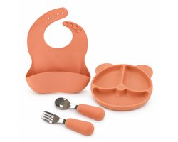 Siliconen Bord Set Baby en Kind - Roze - Kinderbord - Sterk - Dinerbord - Ontbijtbord - Vakjes - BPA-vrij