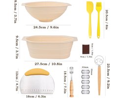 Siliconen brood fermentatiemandje - ideaal voor thuisbakken - rood - 24,5 cm