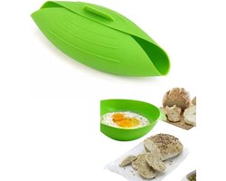 Siliconen broodkom / bakvorm voor brood, flexibele vorm voor zelfgebakken brood (zoals zuurdesem), eenvoudig mengen, laten rijzen en bakken (groen)