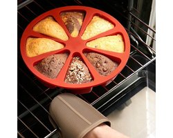 Siliconen Cake Bakvorm - Siliconen Taart punt Bakvorm - Pizza Cakevorm - Cavity Cake - Driehoek Slices - Cake Mold - Bakken - 8 Porties in 1 keer - Rood