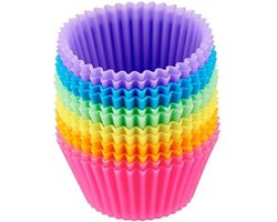 Siliconen cupcake vormpjes - 12 stuks - cupcake - muffin - bak - vorm - siliconen - taart - gebak - koekjes - cupcake vormen -  dessert - toetjes -  decoratie - cups - cupcake cups