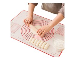 Siliconen Deegmat - Non-stick Bakmat met Maatverdeling - BPA-vrij & Hittebestendig - Voor Taart, Fondant, Deeg - Herbruikbaar Bakoppervlak - Transparant -80*60cm - 1 stuk