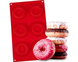 Siliconen Donutvorm – Donut Bakvorm Bakblik – Siliconen Mal – Rood