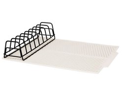 Siliconen Druipmat met Afdruiprek – Antislip Vaatdroogmat Beige – 43,5 x 33 x 8,5 cm
