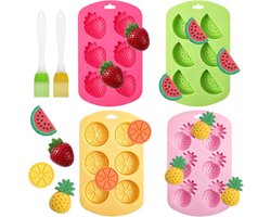 Siliconen fruitvormen 6 stuks - rubberen beervorm groot - temperatuurbestendig - ideaal voor creatieve bakprojecten - ShopVlot
