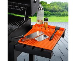 Siliconen Gereedschapsmat voor Grillplaat - Met Druppelpad - Oranje - Geschikt voor Blackstone, Weber, Traeger, Pit Boss - BBQ Accessoire