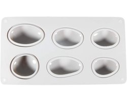 Siliconen Gietvorm voor Creatief Beton en Zeep - 6 Verschillende Stenen Vormen (14,5 x 26 cm)