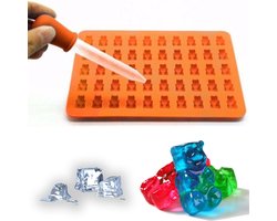 Siliconen Gummy Bear Mal – Chocoladevorm – Gelatine vorm – Snoep Maker – Ijsvormpjes – Gelei mal - ORANJE