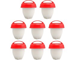 Siliconen Herbruikbare Anti-aanbak Stoommokken - Eierketel 8 Stuks - Hard Schelp Eierdopjes - Stroperen Eiervorm Voedselkwaliteit - Keukengereedschap - Geschikt voor Harde Eieren - Kleurrijk Design.