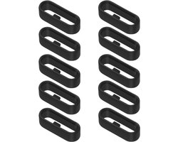 Siliconen Horlogebandhouders 10 stuks Zwart - Vervangende Horlogebandhouders voor Smart Sports Horloge 2.43 x 0.85 cm