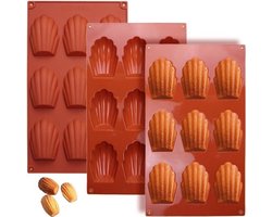 Siliconen Madeleine bakvorm met 9 holtes - Rode cakevorm voor chocolade, snoep en ijsblokjes.