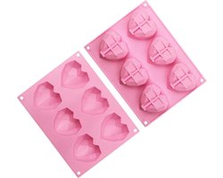 Siliconen mal harten - siliconen 3d hart Bakvorm -tiktok bakvorm -geo hart -geo heart - chocolade -diamant -cake -bakvorm hart - siliconen hart zeep -Bonbons - Mold - Bakvormen - Koken - Chefkok - Bakken - Keukenaccessoires - Cadeau - Gift