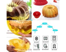 Siliconen mini bakvorm - herbruikbare muffinvormpjes - cake dessert chocolade pudding gelei - 12 x tulbandvorm
