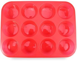 Siliconen Muffin Bakvorm Rood - Cupcakes - 12 stuks - Rood