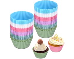 Siliconen muffinvormen - herbruikbare antiaanbaklaag voor cake, crèmes en pudding