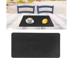 Siliconen Onderzetters voor Keuken - Hittebestendige en Antislip Placemat voor Pannen, Schalen en Theepotten - Zwart Rechthoekig Design