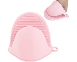 Siliconen Pannenlap - Hittebestendig - Ovenwanten - Ovenhandschoenen - BBQ Set van 2 stuks - Roze