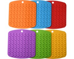 Siliconen Pannenlappen - Onderzetters Wanten - Keuken Beschermen - Multifunctioneel Keukengereedschap - Set van 6 - 6 Kleuren