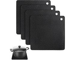 Siliconen pannenlappen (set van 4) - Veelzijdig- hittebestendig tot 240 °C - Hoogwaardige siliconen pannenlappen voor potten en pannen