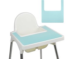 Siliconen Placemat voor Kinderen en Baby's, Duurzaam en BPA-vrij, Ideaal voor Hoge Stoelen en Eetmomenten, Geschikt voor IKEA (Blauw)