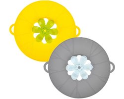 Siliconen Potdeksel Morsbestendig - Draaibare Bloemvorm 23/26/29 cm - Veiligheid Deksel voor Potten en Pannen - Multifunctioneel Keukengereedschap