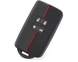 Siliconen Sleutelcover - Sleutelhoesje Geschikt voor Renault Clio / Laguna / Koleos / Megane / Fluence / Zoe / Scenic / Captur - Key Cover Autosleutel - Rood en Zwart - Auto Accessoires