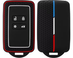 Siliconen Sleutelcover - Sleutelhoesje Geschikt voor Renault Clio / Laguna / Koleos / Megane / Fluence / Zoe / Scenic / Captur - Key Cover Autosleutel - Blauw, Wit, Rood en Zwart - Auto Accessoires