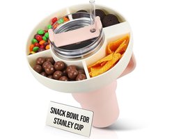 Siliconen snackring voor Stanley Cup 1.0 H2.0 40 oz beker met handvat - 40 oz herbruikbare schaal voor Stanley, draagbare snackhouder voor Stanley Cup-accessoires (gebroken wit)