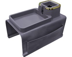 Siliconen sofa, armleuning, dienblad, antislip, bank, drinkcaddy, bank, vierkant dienblad, bank, armleuningen, organizer met dienblad, flexibele bank, plank voor kantoor en woning (grijs)