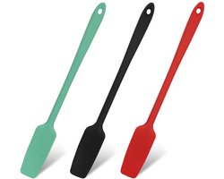 Siliconen spatels - veelzijdig keukengereedschap - set van 3 - rood, zwart, mintgroen - food-grade siliconen