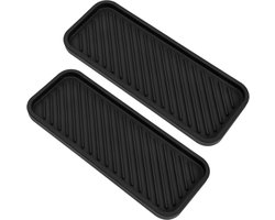 Siliconen sponshouder - 2 stuks - Keukensponshouders - Aanrecht Organiser - Gootsteen Organiser - Keuken Organizer - Zeepbakje - Zeeprekje - Antislip - Voor het opbergen van sponzen, afwasproducten, borden, zeep, borstels - Zwart