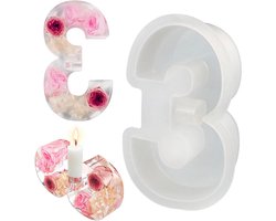 Siliconen Vorm Kandelaar - DIY 3D Cijfers - Kaarsen Houder Gietvorm Voor Epoxyhars Beton Gips - Huis Decoratie - Creatief Ambacht - Interieurdecoratie