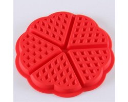Siliconen wafel vorm | 5 wafels in de vorm van een hart | rood