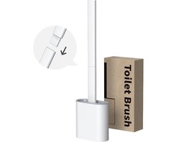 Siliconen WC Borstel met Houder - Flexibele Toiletborstel - Inclusief Ophangsysteem - Wit