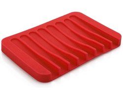 Siliconen Zeep Bakje - Zeep Mat - Zeephouder - Badkamer Accessoires - Rood