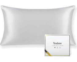 Silk Pillowcase 40x80cm For Hair & Skin 1 Piece Both Sides Natural Pillowcase Silk With Hidden Textile Soft Woven Smooth Standard Size Silver Gray