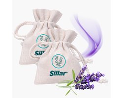 Sillar Lavendel geurzakjes 2 stuks - Gedroogde Lavendel in een linnen zak - voor kleding, textiel, kledingkast, auto - natuurlijke luchtverfrisser - anti motten- langdurige geur