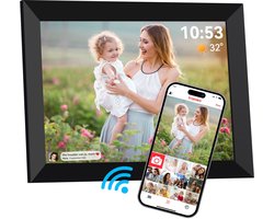 Siltcon® Digitale Fotolijst met WiFi - 10.1 Inch HD Display - Frameo App - Digitaal Fotolijstje - 16GB Opslag - IPS Touchscreen - Wereldwijd delen - Geen Abonnement - Foto & Video