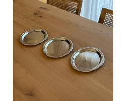 Silvara Schaal – Set van 3 Metalen Schaaltjes – Spiegelend Zilver – Decoratieve Sleutel- & Sieradenschalen