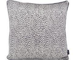 Silver Leopard Kussenhoes | Jacquard / Polyester | 45 x 45 cm | Zilver